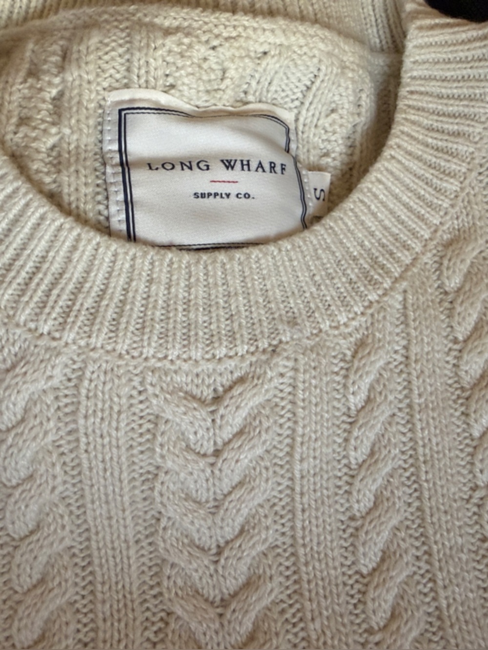 Long Wharf Supply Co. Seawell Women’s Fisherman Knit Sweater size small